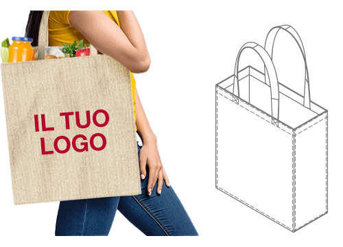 Spirit - Borsa in iuta stampata Spirit - Borsa in iuta stampata