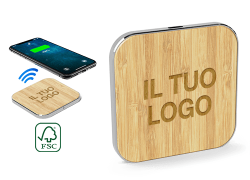 Savanna - Personalizzare Caricabatteria Wireless in bambù Savanna - Personalizzare Caricabatteria Wireless in bambù