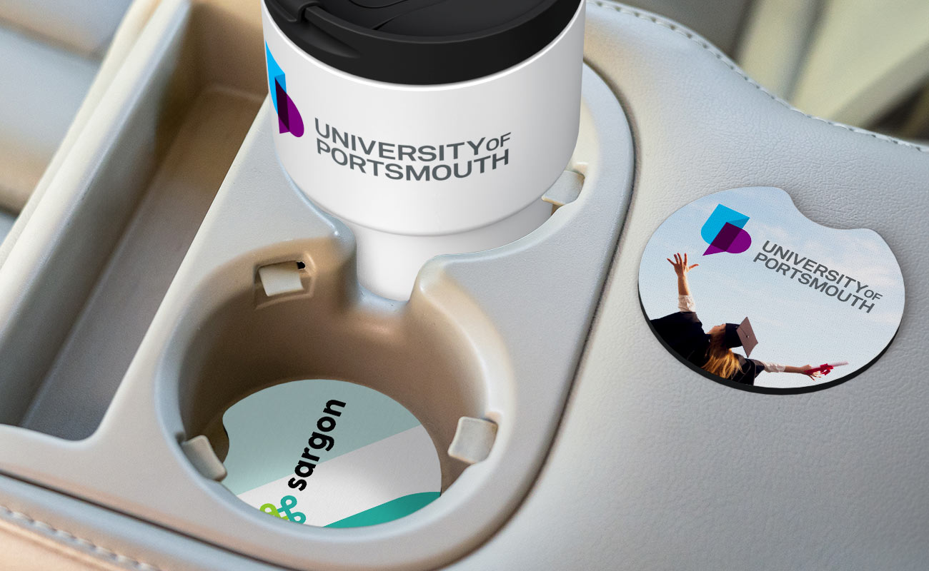 CarCoaster - Sottobicchieri promozionali personalizzati con logo gallery thumbnail