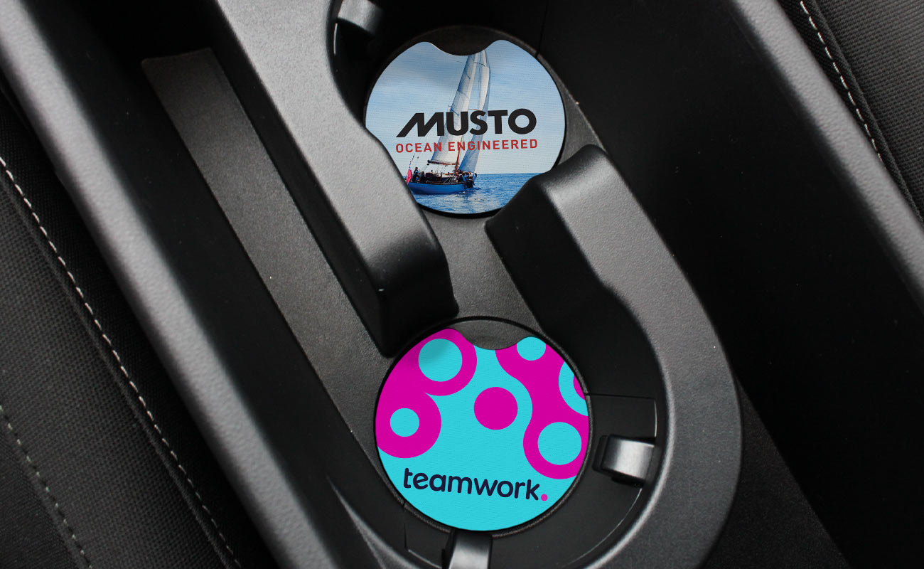 CarCoaster - Sottobicchieri con logo gallery thumbnail
