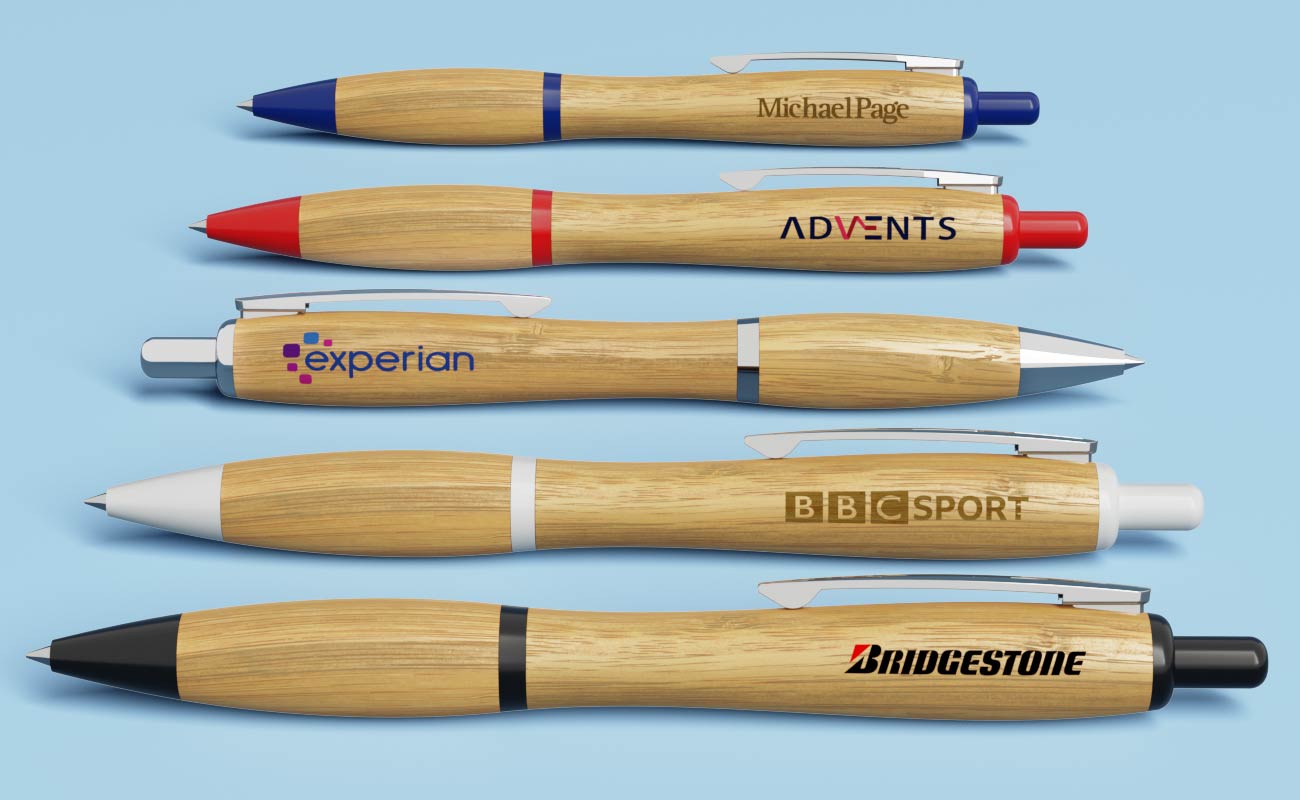 Penne in bamboo promozionali con logo, Contour