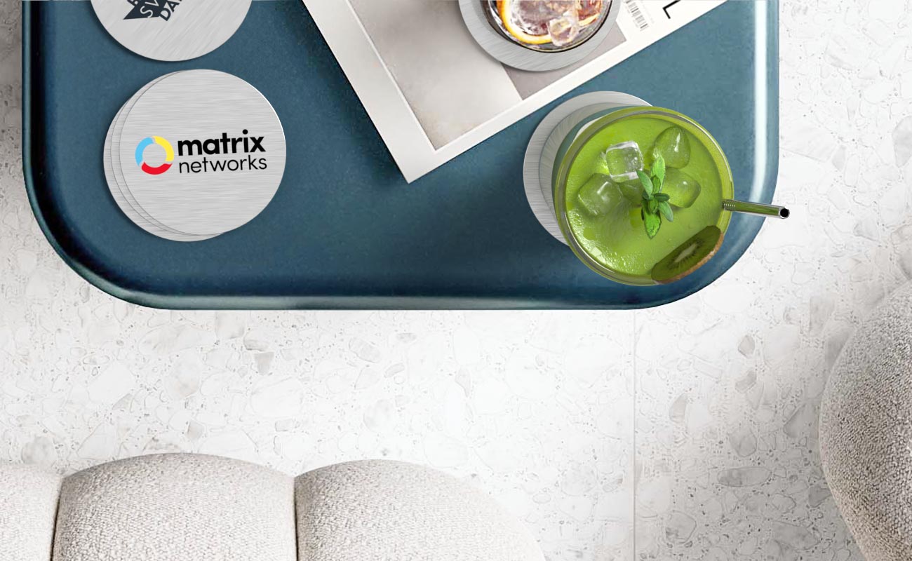 Disc - Sottobicchieri in alluminio con logo gallery thumbnail