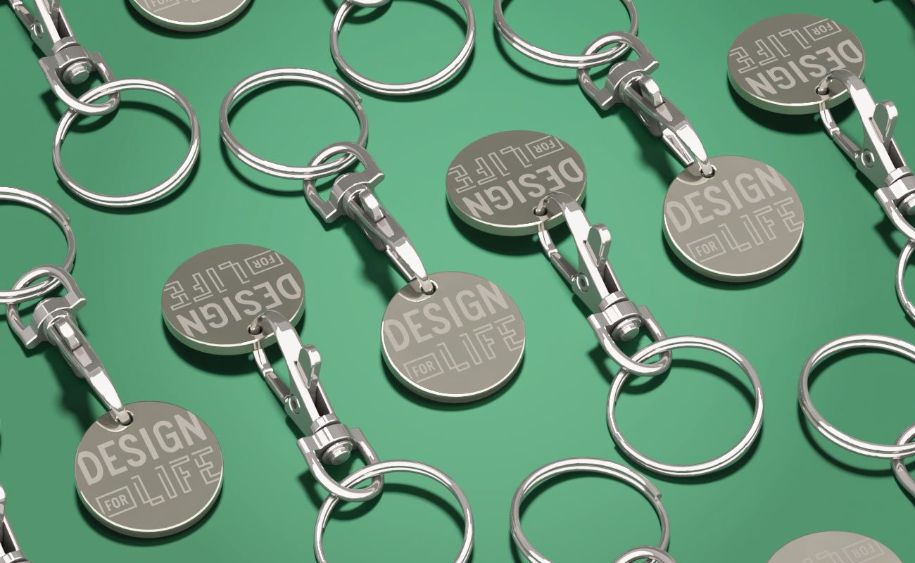 Elegance - Gettoni per carrello promozionali personalizzati con logo gallery thumbnail