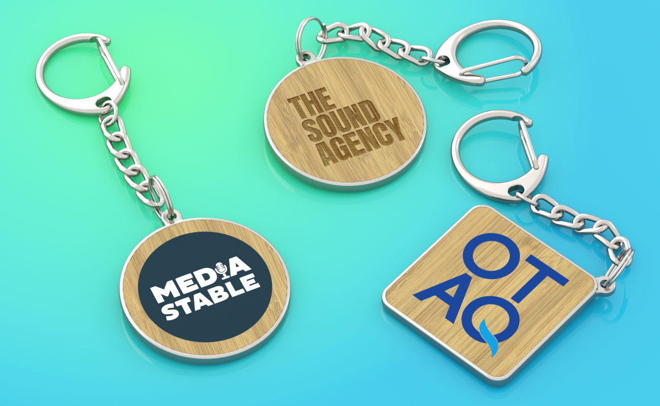 KeyCraft - Portachiavi in bambù con stampa gallery thumbnail