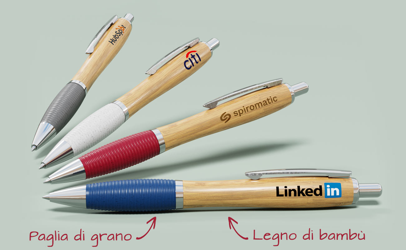Penne in bamboo promozionali personalizzati con logo, Ridge