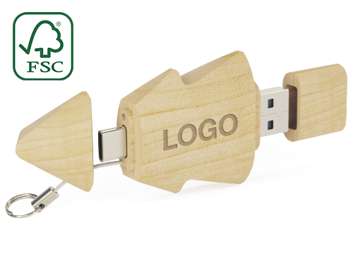 Tree Duo - Chiavette USB Personalizzate Economiche con USB-C Tree Duo - Chiavette USB Personalizzate Economiche con USB-C