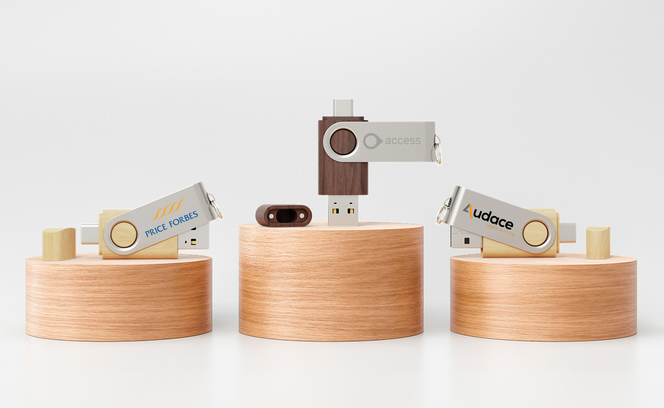 Twister Go Wood - Pen Drive Personalizzate con USB-C gallery thumbnail