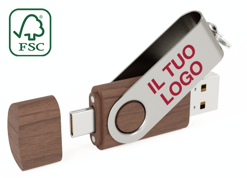 Twister Go Wood - USB Personalizzate con USB-C
