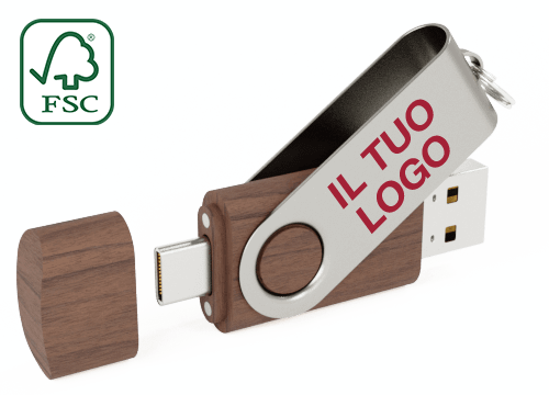 Twister Go Wood - USB Personalizzate con USB-C Twister Go Wood - USB Personalizzate con USB-C